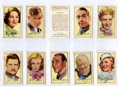Kompletter Satz, Gallaher, signierte Portraits berühmter Stars, 1935 sehr guter Zustand (GD2626) 48/48