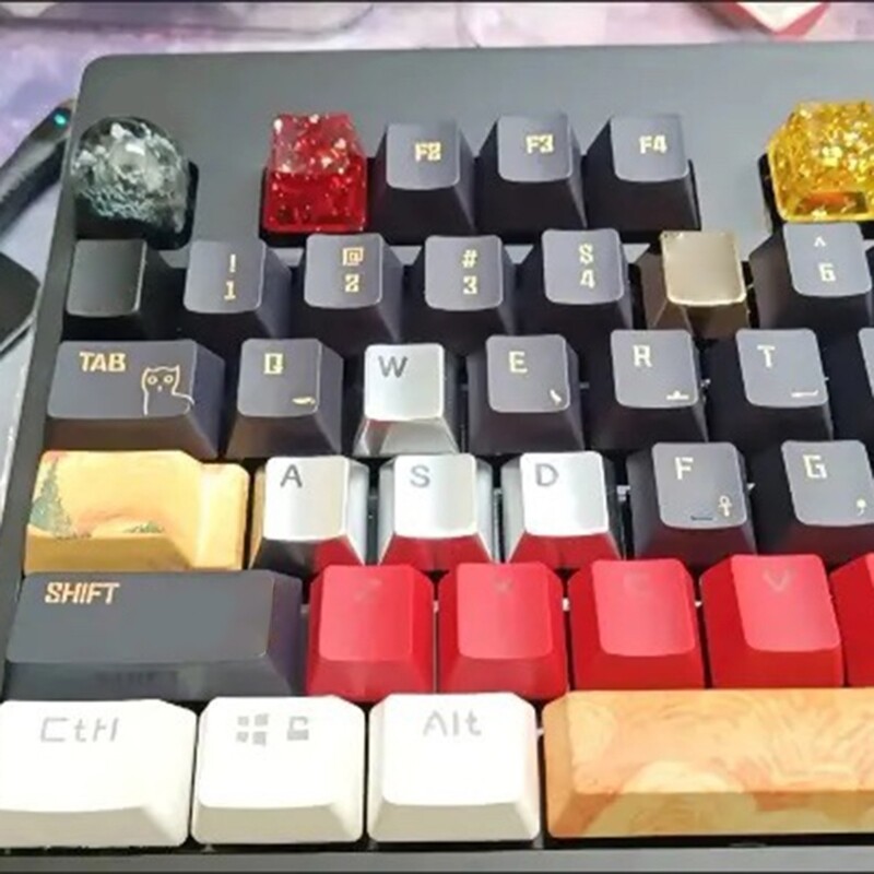 Alloy Mechanical Keyboard Keycaps with Light Etched WASD Directions for Precision