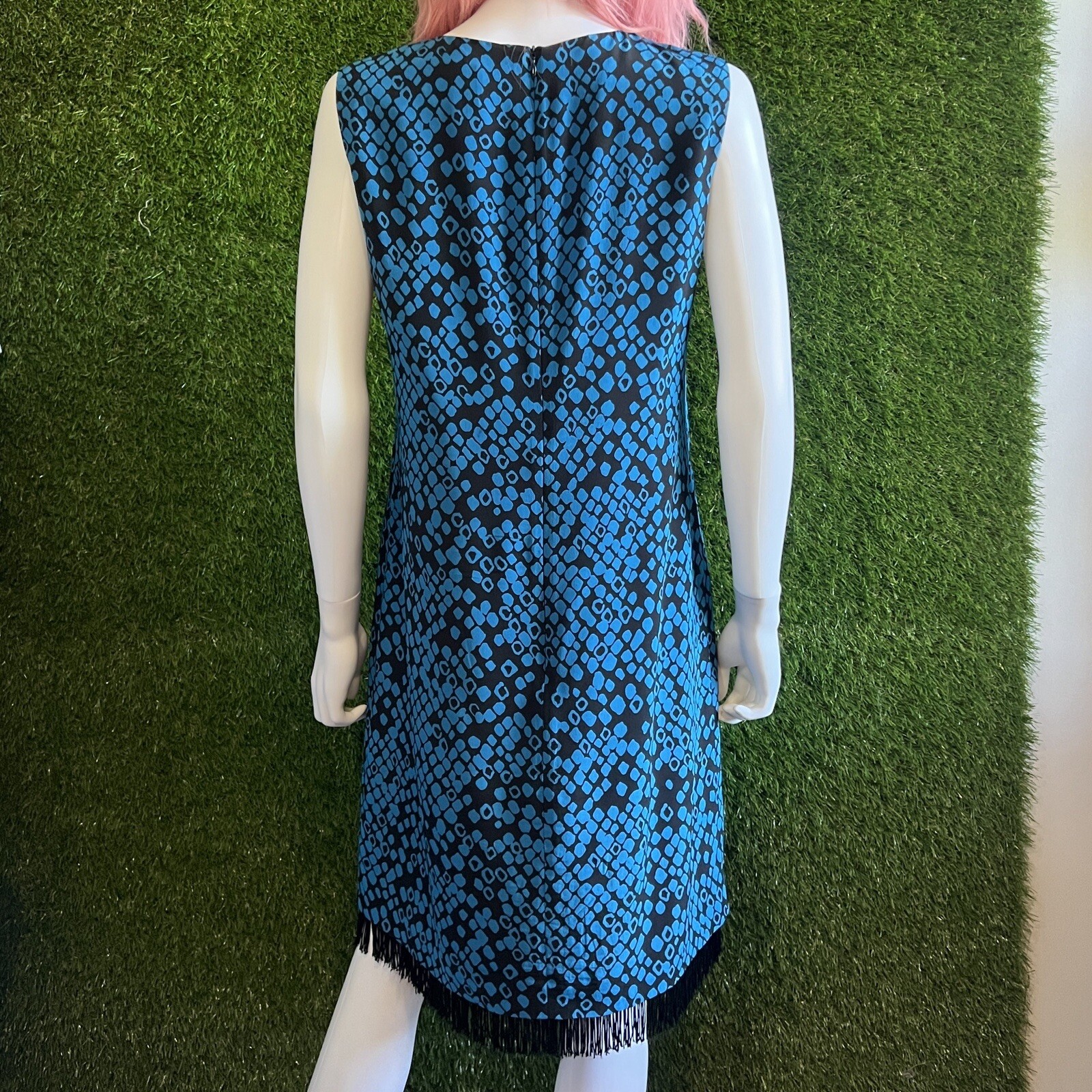 Vintage Missoni Size Medium M Blue Python Silk Sh… - image 4