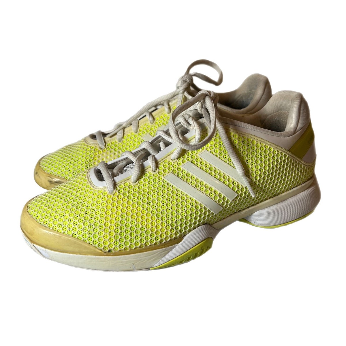 Women's stella mccartney barricade boost tennis shoes aero lime and white Clearance