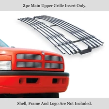 Fits 1994-2001 Dodge Ram Upper Stainless Steel Chrome 8x6 Billet Grille Insert