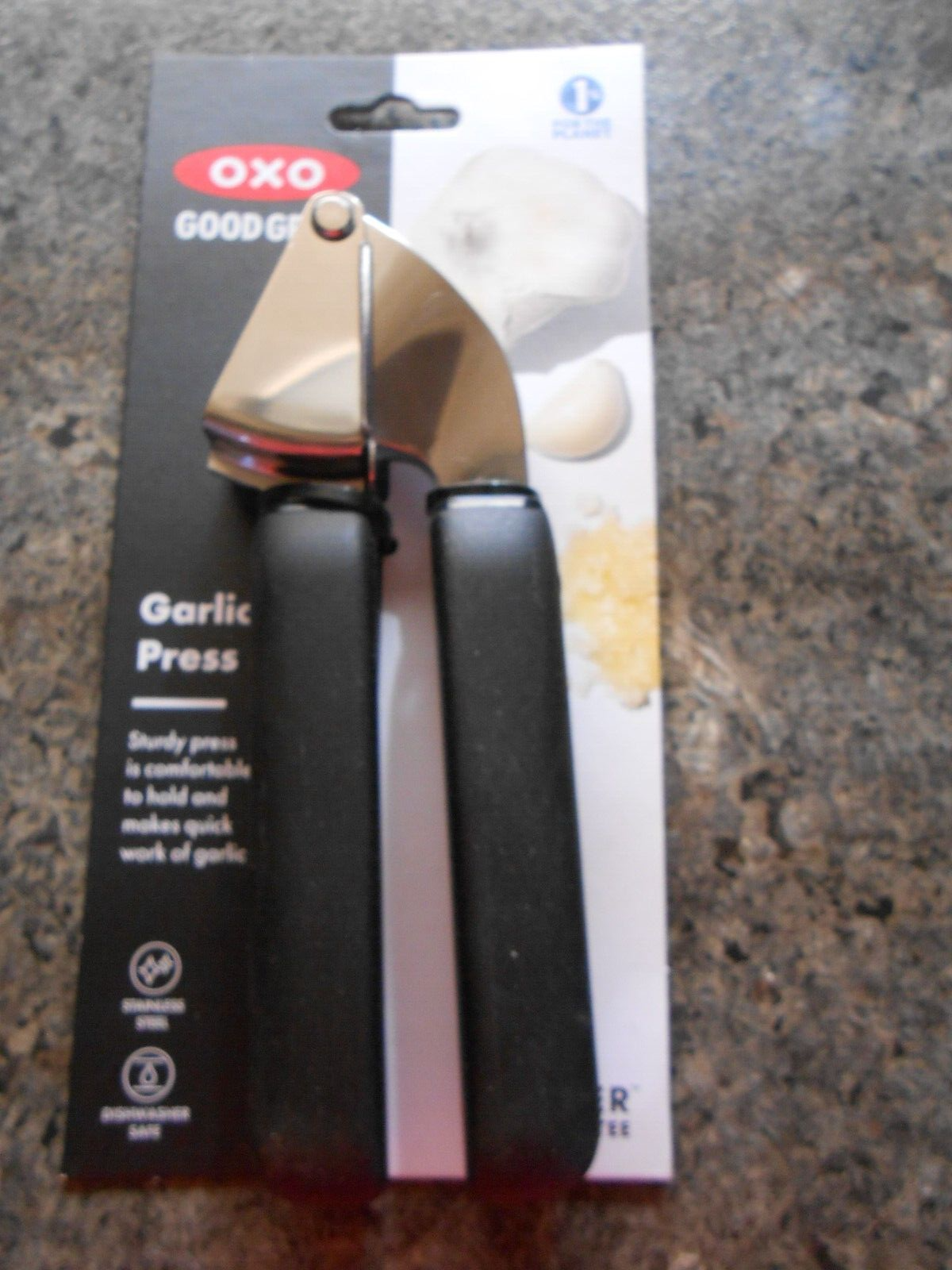 Durable OXO Good Grips Stainless Steel Garlic Press with Comfortable Handles-image