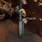8.7" inch Damascus Tactical Knife Full Tang Resin Handle Blade Leather Sheath — photo 4