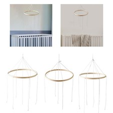 Baby Mobile Frame Wooden DIY Decoration for Bedroom Balcony Bed Bell Hanger
