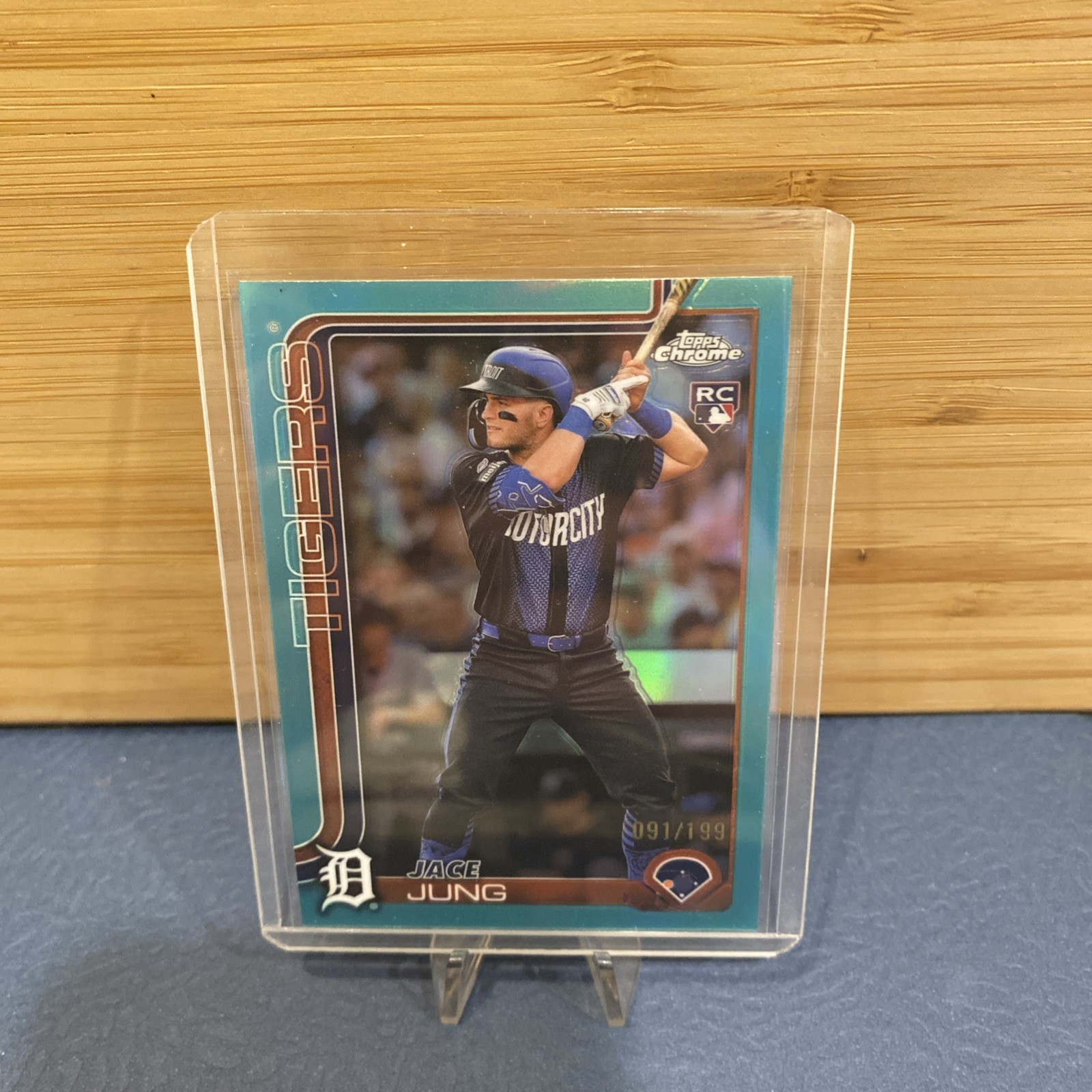 2025 Topps Chrome #225 Jace Jung Aqua Refractor /199 Detroit Tigers Rookie