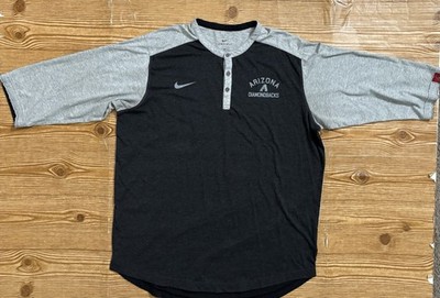 Nike Dri-Fit MLB Arizona Diamondbacks Raglan Two Tone Gray Henley Men s Size XL