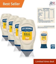 Gourmet Real Mayonnaise, 250ml Jars, Made with Free-Range Eggs (Pack of 4)