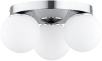 Deckenleuchte Esszimmer 3-Flammig Glas Silber E27 B:30 Cm Deckenlampe Wohnzimmer