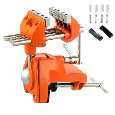 Clamp Bench Vise with Post Universal, Woodworking Vise, 360° Heavy Duty Cast ...