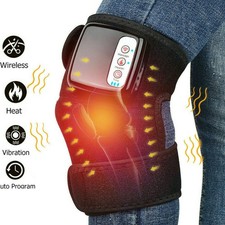 Electric Knee Massager Heated Vibration Joint Brace Therapy Shoulder Pain Relief