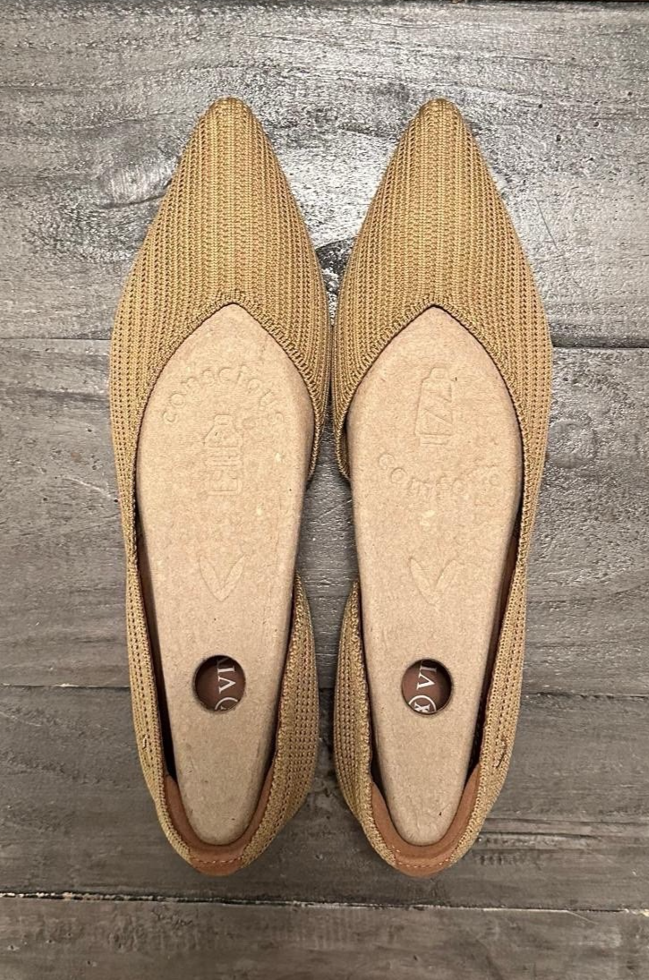 Vivaia Pointed-Toe D'Orsay Flats (Melia) Nutmeg color Size US 7.5