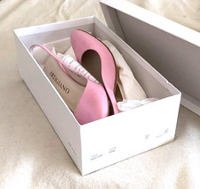 Pair of Pink Open-back heels stiletto style, slingback Court Shoes by Artigiano