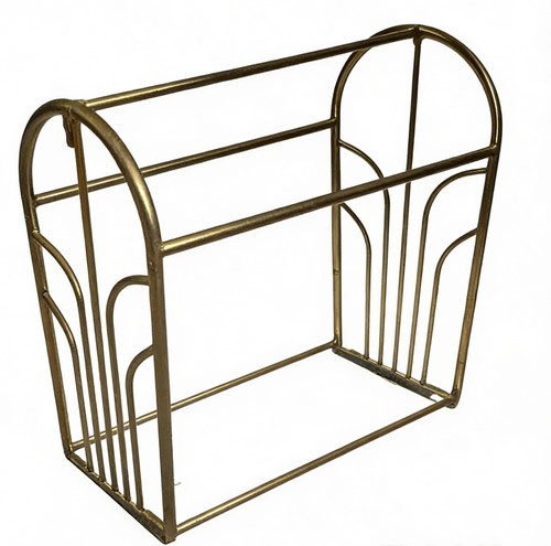 Vintage Gold Brass Quilt Blanket Towel Rack Stand Display Holder Mcm Regency Rea