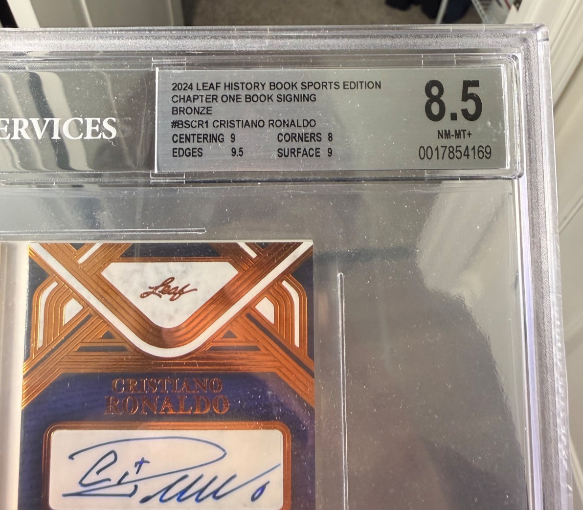 2024 Leaf History Book Cristiano Ronaldo Auto Patch Game Used /8 - BGS 8.5 view 3