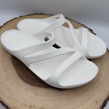 WOMEN'S CROCS WHITE STRAPPY KADEE II BEACH/POOL WATER SANDALS SIZE 7