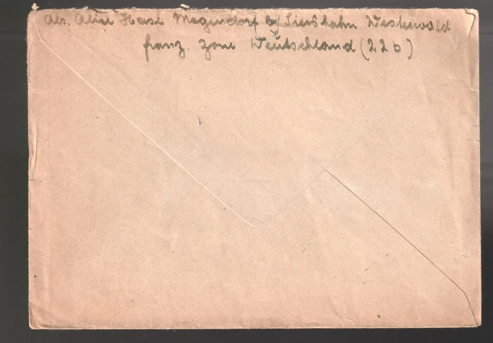 1947 Germany Rheinland Pfalz KARL MARX  franking cover Mogendorf to Holland - Image 2 of 2