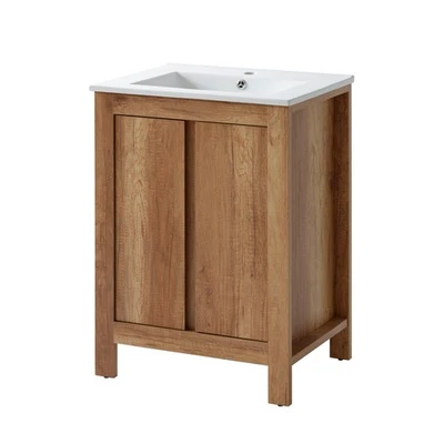 Badmöbel Set 60cm Waschbecken mit Unterschrank Waschtisch Schublade Hängeschrank - Bild 1 von 2