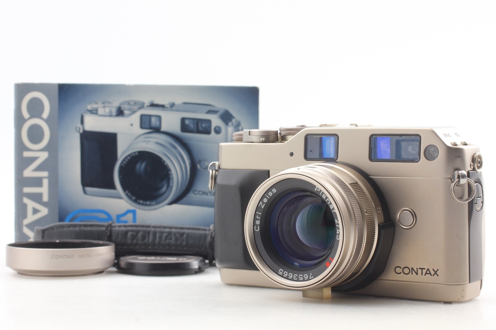 w/ Hood [N MINT] Contax G1 35mm Film Camera Body Planar 45mm f2 Lens From JAPAN