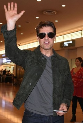 Men's Tom Cruise Western Style Olive Green Suede Leather Trucker Jacket