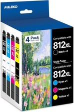Epson 812XL Ink Cartridges Combo Pack Black Cyan Magenta Yellow High Yield
