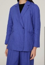  158 Madewell Crossover 100 Linen Oversized Blazer Blue Women  s Size L