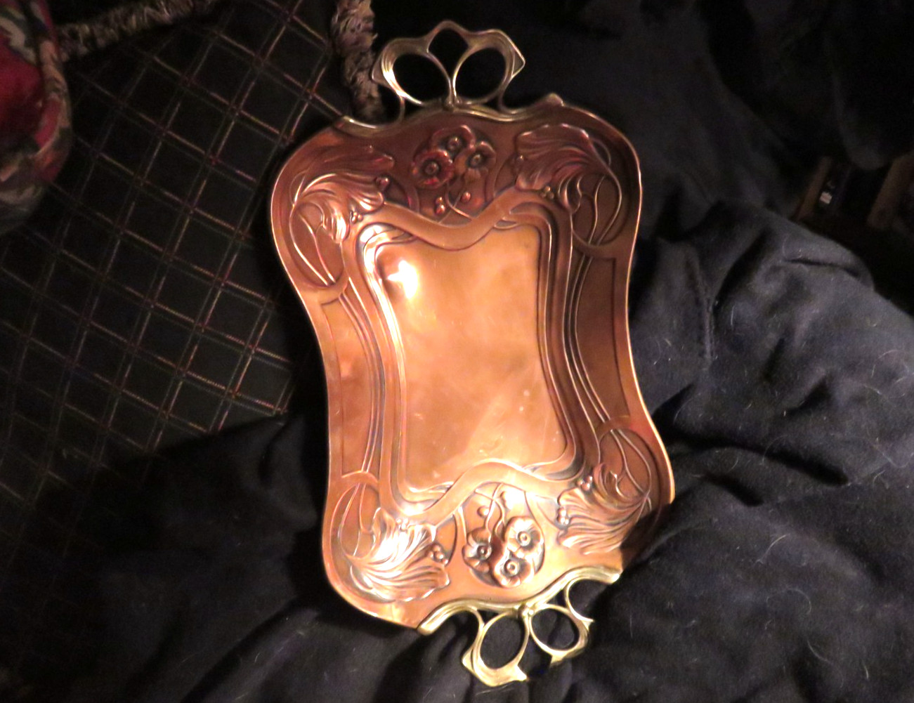 Carl Deffner Arts & Crafts Copper Brass Tray Art Nouveau Influence Signed