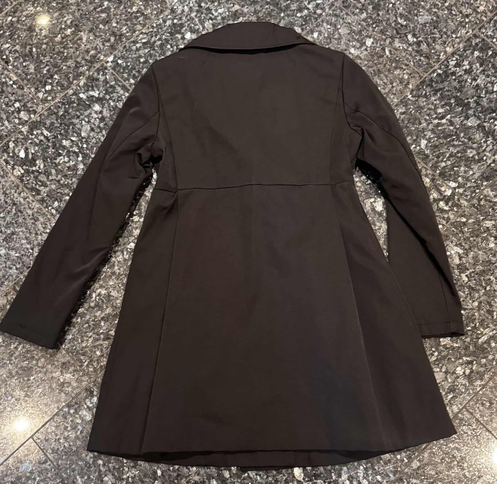 Express Black Collared Solid Pleat Jacket with Po… - image 8