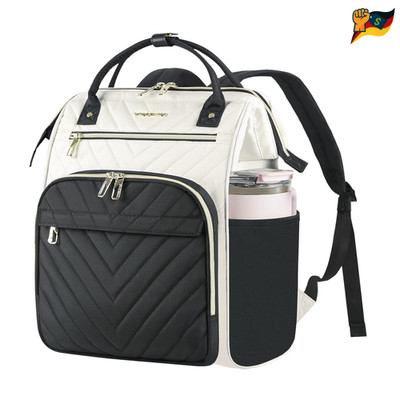 Laptop Rucksack 17 Zoll Wetterfest Beige Schwarz