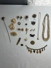 Vintage Art Deco Jewelry Lot 20pcs GF Czech Celluloid 800 Silver