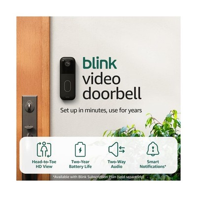 Blink Video Doorbell (newest model)   Head-to-toe HD view, two-year... Fas