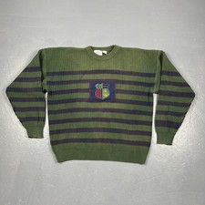 Vintage 90s Cape Isle Knitters Striped Sweater XL Green Blue Sailing Preppy