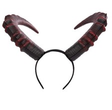 Gothic Demon Horn Headband Realistic Long Devil Horn Headpiece for Halloween ...