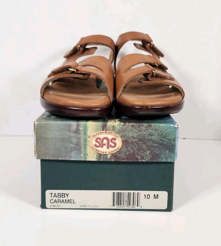 ＊ １ ＊ SAS Women's Tabby Slingback Leather Sandals Shoes Caramel Brown