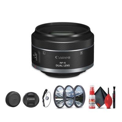 Canon RF-S 7.8mm f/4 STM Dual Lens (Canon RF) + Lens Filter Kit + Cleaning Kit +