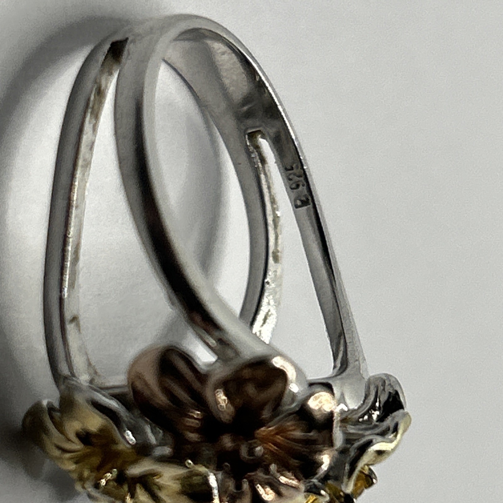 Solid 925 Sterling Silver different colored Flowe… - image 6