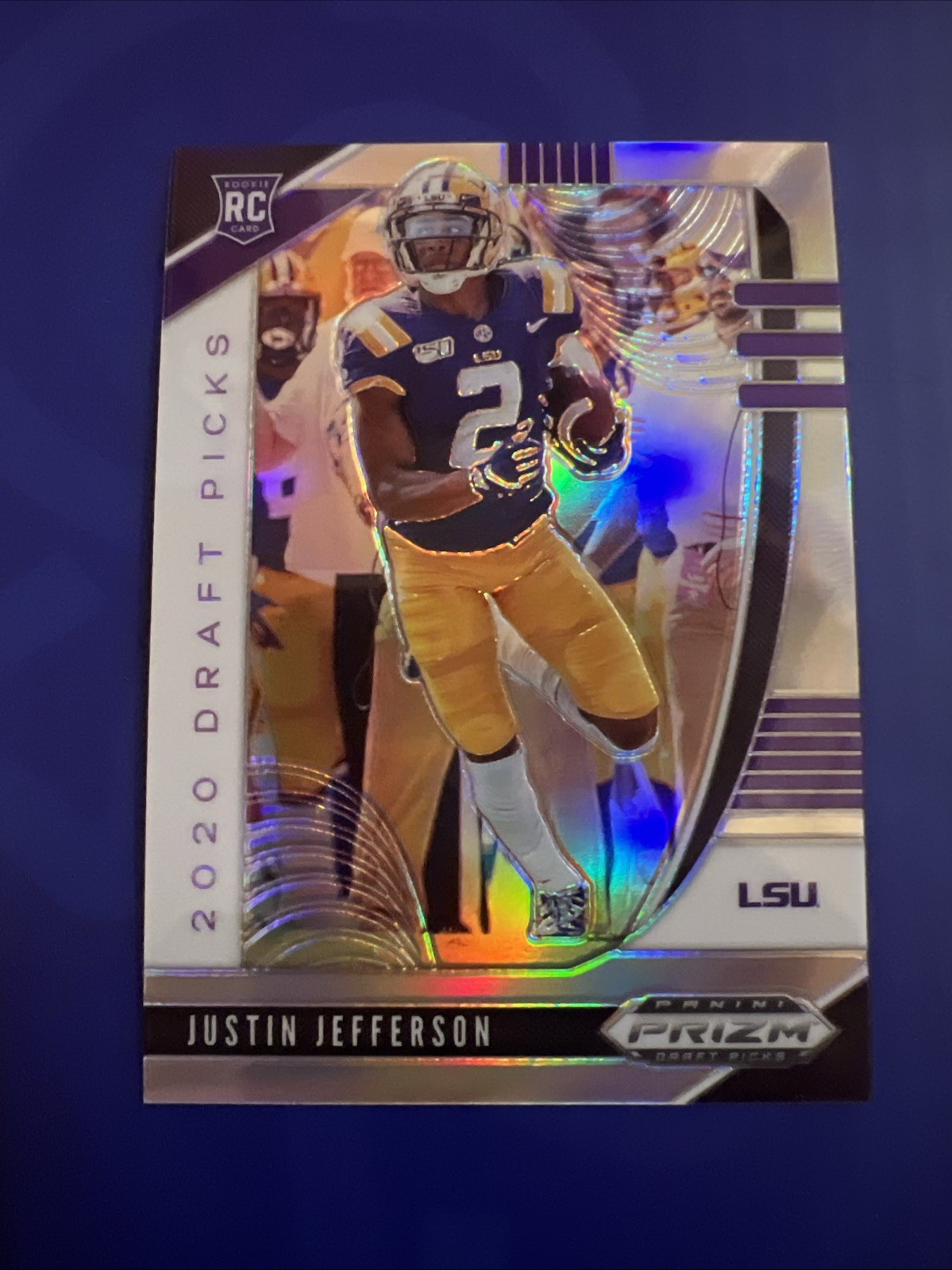 2020 Justin Jefferson Prizm Draft Picks Silver Refractor RC