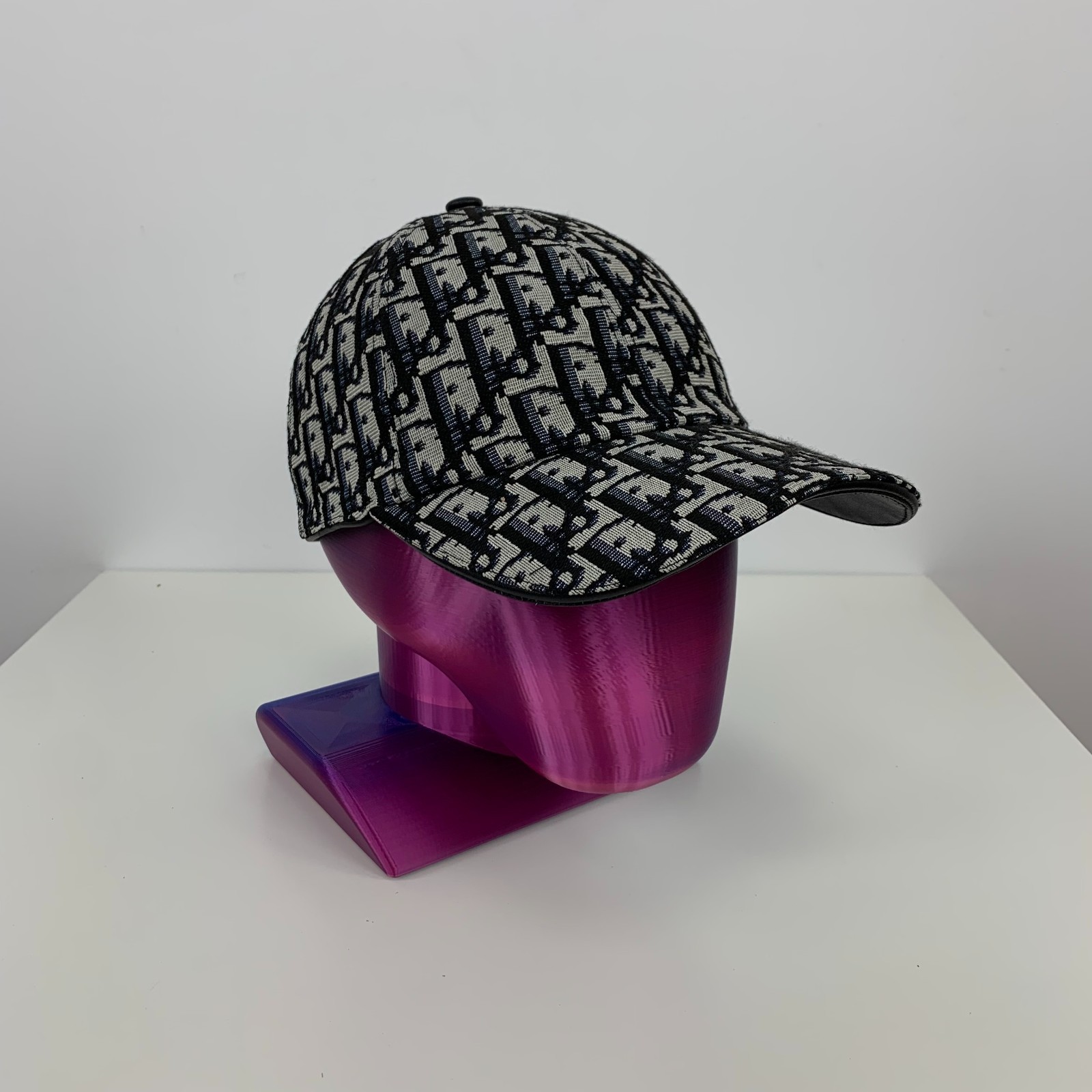 Gorra de béisbol Dior Oblicua Monograma Logo Algodón Lona Gris Talla S