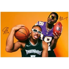 Anthony Edwards and Justin Jefferson Timberwolves NFL NBA Poster