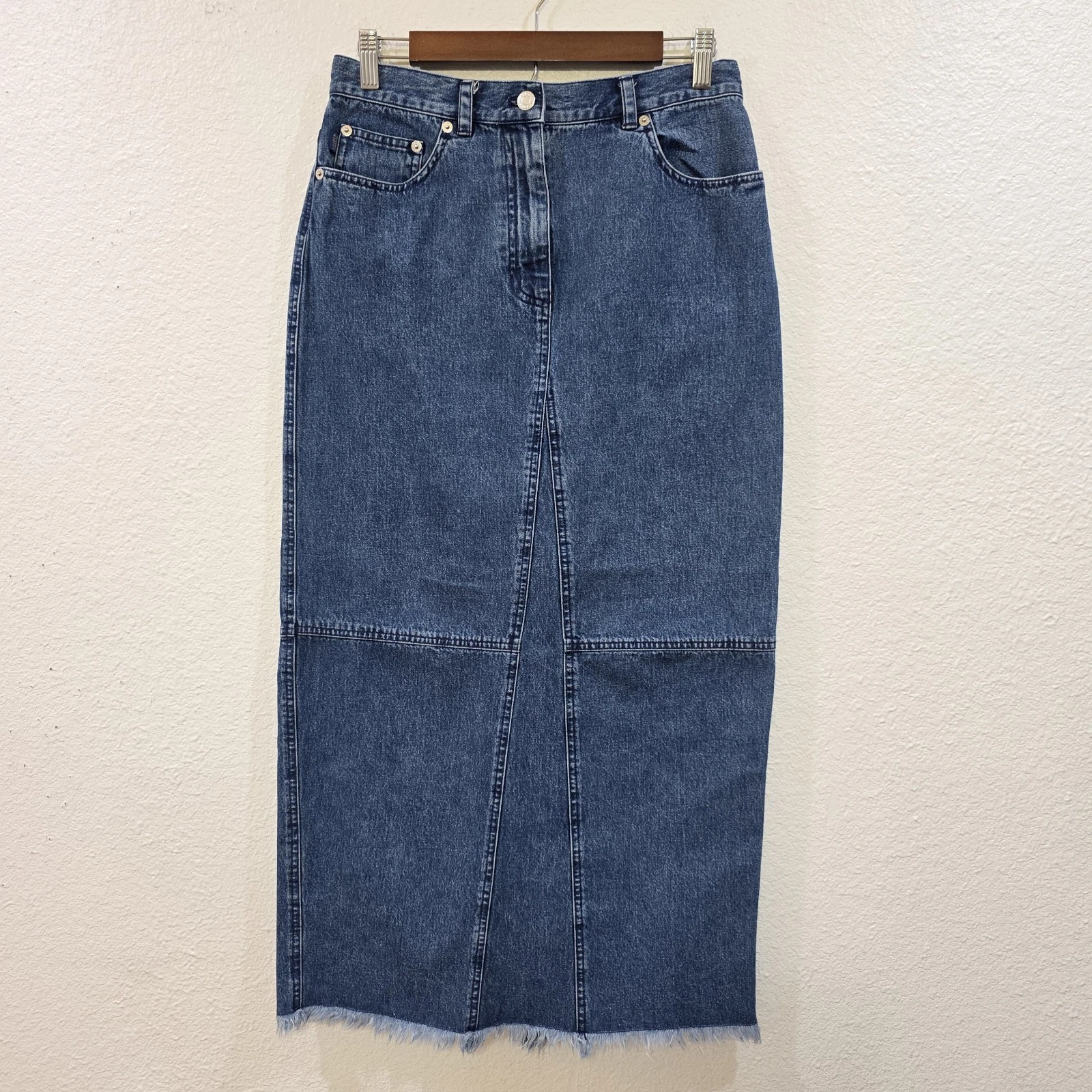 Lauren Jeans Co Ralph Lauren Blue Denim Maxi Skirt Women's Sz 10 Vintage Modest