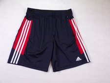 ADIDAS AEROREADY Primegreen Shorts Mens M Navy Blue Red 3-Stripes Training H5107