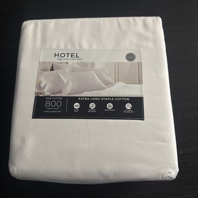 Hotel Signature 800 Thread Count Cotton 6-Piece Sheet Set, Full, White 1691366