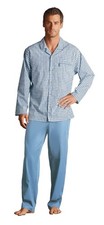 Mens Jockey Comfort Fit Cotton Checked Long Pyjama Sleepwear 50043 Navy S