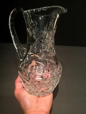 American Brilliant Pinwheel Star Crystal 7 1/4” Pitcher