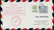 CANADIAN AIRPORT CANCEL COVER - AAMC #Q-4 -1975- Aeroport Mirabel, P.Q. Airport