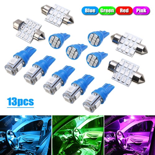 13Pcs Car Interior LED Lights Package Kit for Dome Map License Plate Lamp Bulbs - Picture 9 of 14