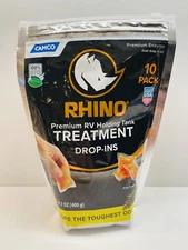 Camco Rhinoflex Drop-Ins 10 Pack - 41519 Premium RV Holding Tank Biodegradable