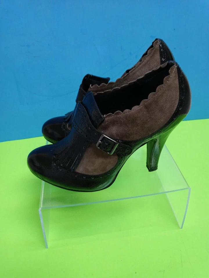 ASH Botines Negro y Taupe Spats Estilo 38 EE. UU. Talla 7.5-8n Usados Foto 3 de 4
