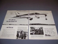 VINTAGE..CESSNA 411..ORIGINAL 2-PAGE SALES AD...RARE! (677N)
