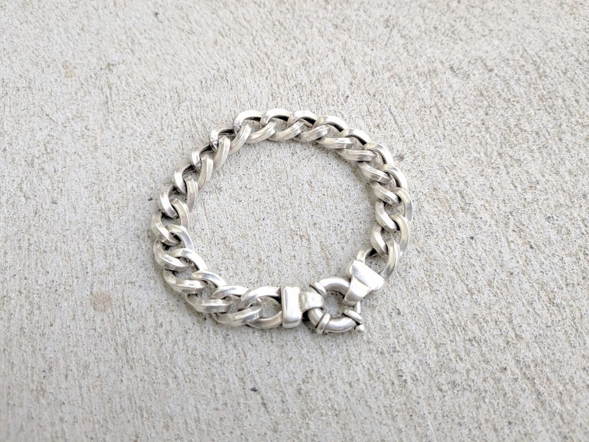 Vintage Sterling Silver Bracelet Curb 8