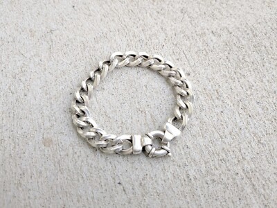Vintage Sterling Silver Bracelet Curb 8